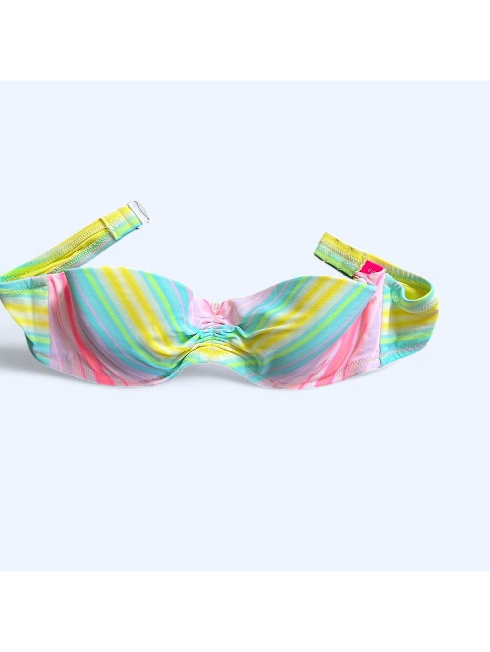 Vintage Y2K Victoria’s Secret pastel rainbow bikini top 32A